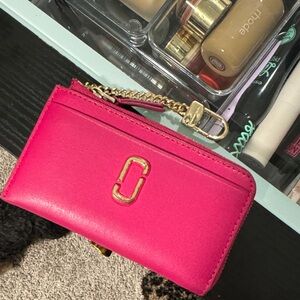 Marc Jacobs Fuchsia Cardholder with Gold Detail